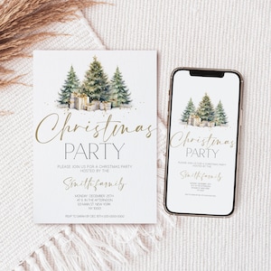 Christmas Party Invitation, Christmas Party Template, Christmas Invitation, Christmas Party, Jingle and Mingle Christmas Invite. Editable