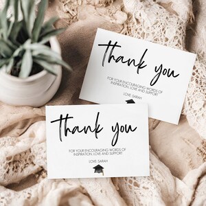 Graduation Thank You Card, Grad Party Thank You Card, Grad Thank you Card, Editable Template