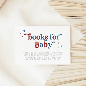 Rot, weiß und Due Baby Shower Bücher für Babykarte, 4. Juli Bücher für Babykarte, Rot, weiß und Due Baby Shower Bücher Karte, Vorlage