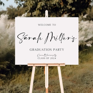 Graduation Welcome Sign, Class of 2024 Welcome Sign, Graduation Party Decorations, College Graduation, University Graduation, Editable