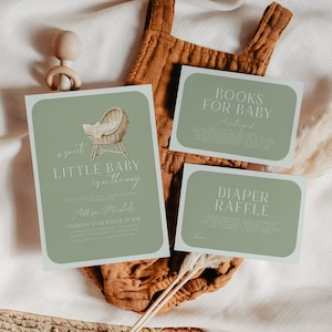 Boho Baby Shower Invitation Sage, Boy Boho Baby Shower Invite, Baby Shower Invitation Boy, Modern Boho Baby Shower, Editable Template