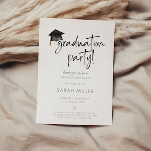 Graduation Party Invitation, Graduation Invitation Template, high School Graduation, Graduation Party Invite, Editable Template 画像 1