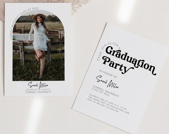 Graduation Party Invitation, Graduation Invitation Template, Graduation Announcement, Graduation invitation, With Photo, Editable Template