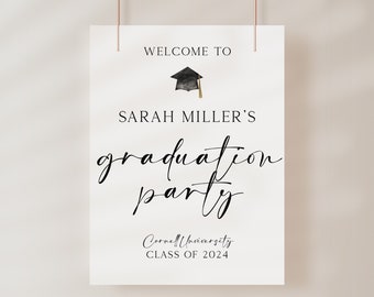 Graduation Welcome Sign, Class of 2024 Welcome Sign, Graduation Party Decorations, College Graduation, University Graduation, Template 18x24