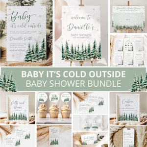 Ensemble baby shower bébé il fait froid dehors, faire-part de baby shower hiver, baby shower de neige, décoration de douche bébé il fait froid extérieur, modèle