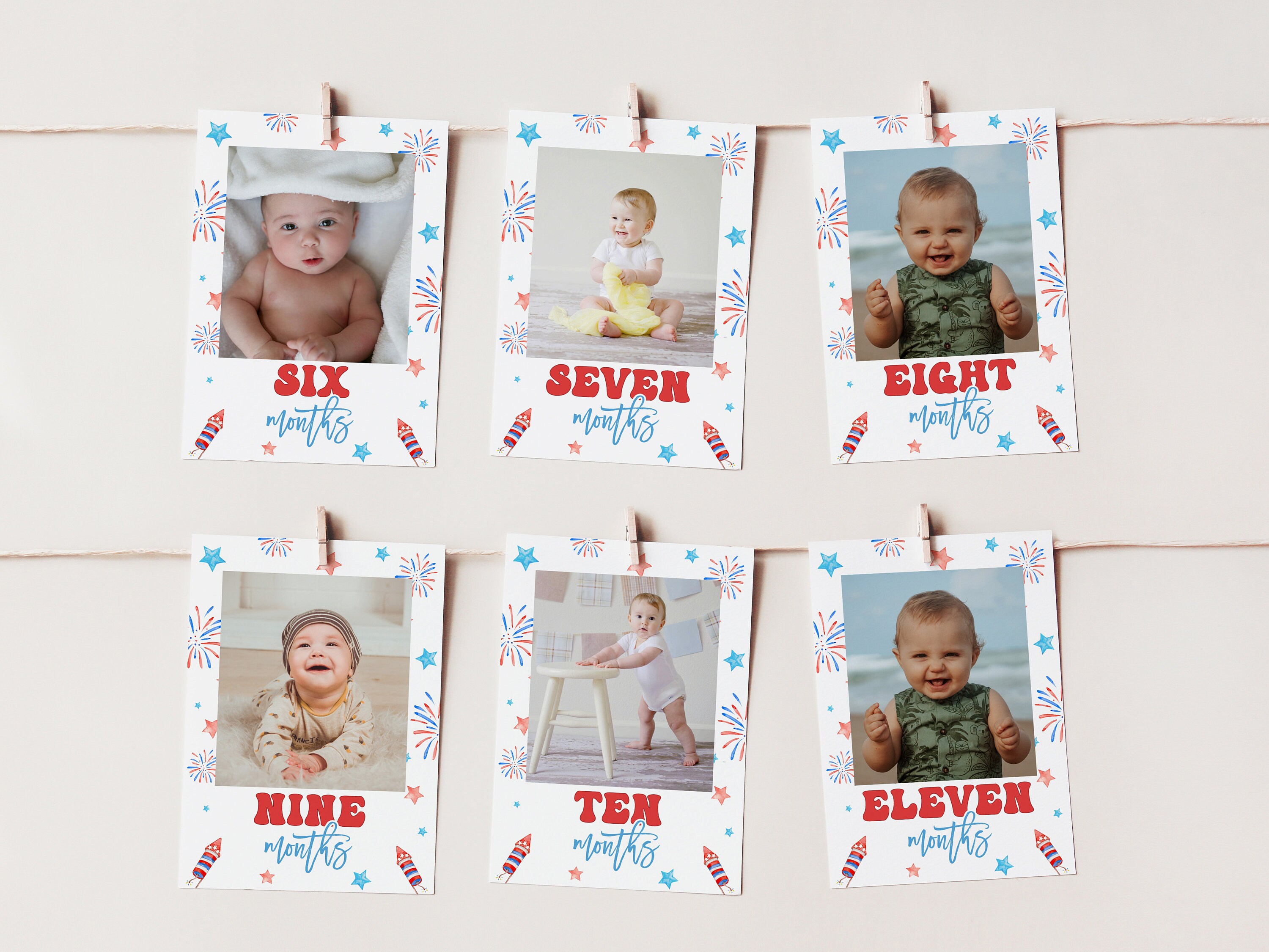 Firecracker Cards Little Firecracker Photo Banner, 4th of July Birthday Photo Cards ...