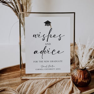 Graduation Advice and Wishes, Grad Wishes, Graduation Wishes Sign, Graduate Gift, Graduation Wishes and advice, Graduation Sign Template