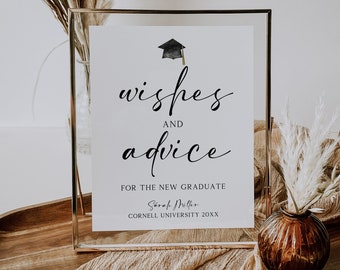 Graduation Advice and Wishes, Grad Wishes, Graduation Wishes Sign, Graduate Gift, Graduation Wishes and advice, Graduation Sign Template