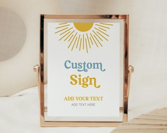 Here Comes the Son Custom Sign, Sun Custom Sign, Here comes the Sun Baby Shower Decoration, Sun Baby Shower Decor, Here Comes the Sun