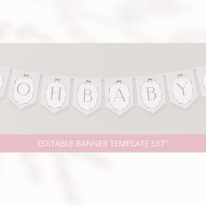 Rosa bulle i ugnen babyshowerpaket, randigt, bulltema, duschdekorationer, flickabebis bild 6