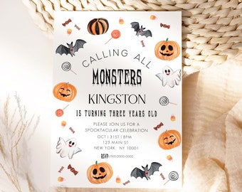 Biglietti per feste di halloween con design piatto | Vettore Gratis