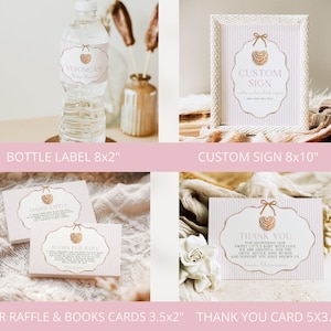 Rosa bulle i ugnen babyshowerpaket, randigt, bulltema, duschdekorationer, flickabebis bild 3