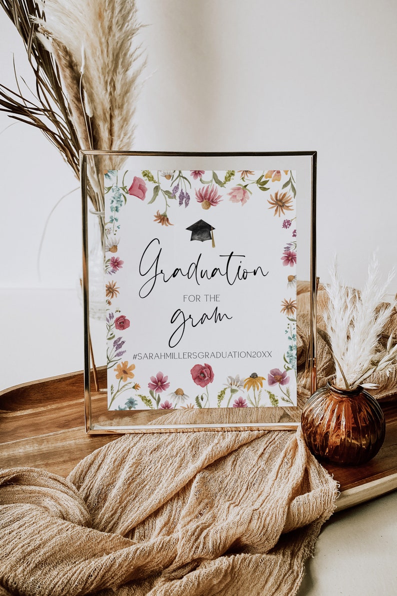 Wildflower Graduation for the Gram Sign, Grad Instagram Sign ...