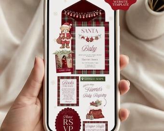 Santa Baby Shower Invitation Website, Website Template, RSVP Invitation, Christmas Digital Invite (Digital Download)