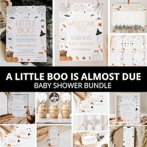 Little Boo Baby Shower Invitation Bundle, Little Boo is Almost Due, Halloween Baby Shower Bundle, Baby Ghost Baby Shower Bundle, Template