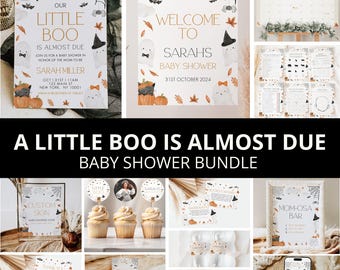 Little Boo babyshower uitnodigingsbundel, Little Boo is bijna verschuldigd, Halloween babyshower bundel, baby Ghost babyshower bundel, sjabloon