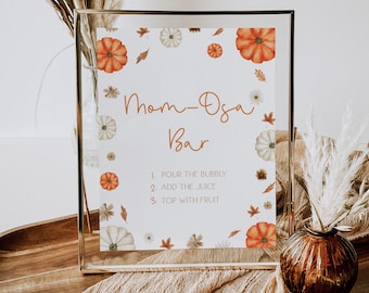Little Pumpkin Baby Shower Momosa Bar Sign, Pumpkin Baby Shower Momosa Bar Sign, Baby Shower Decorations, Pumpkin Baby Shower Sign, Template