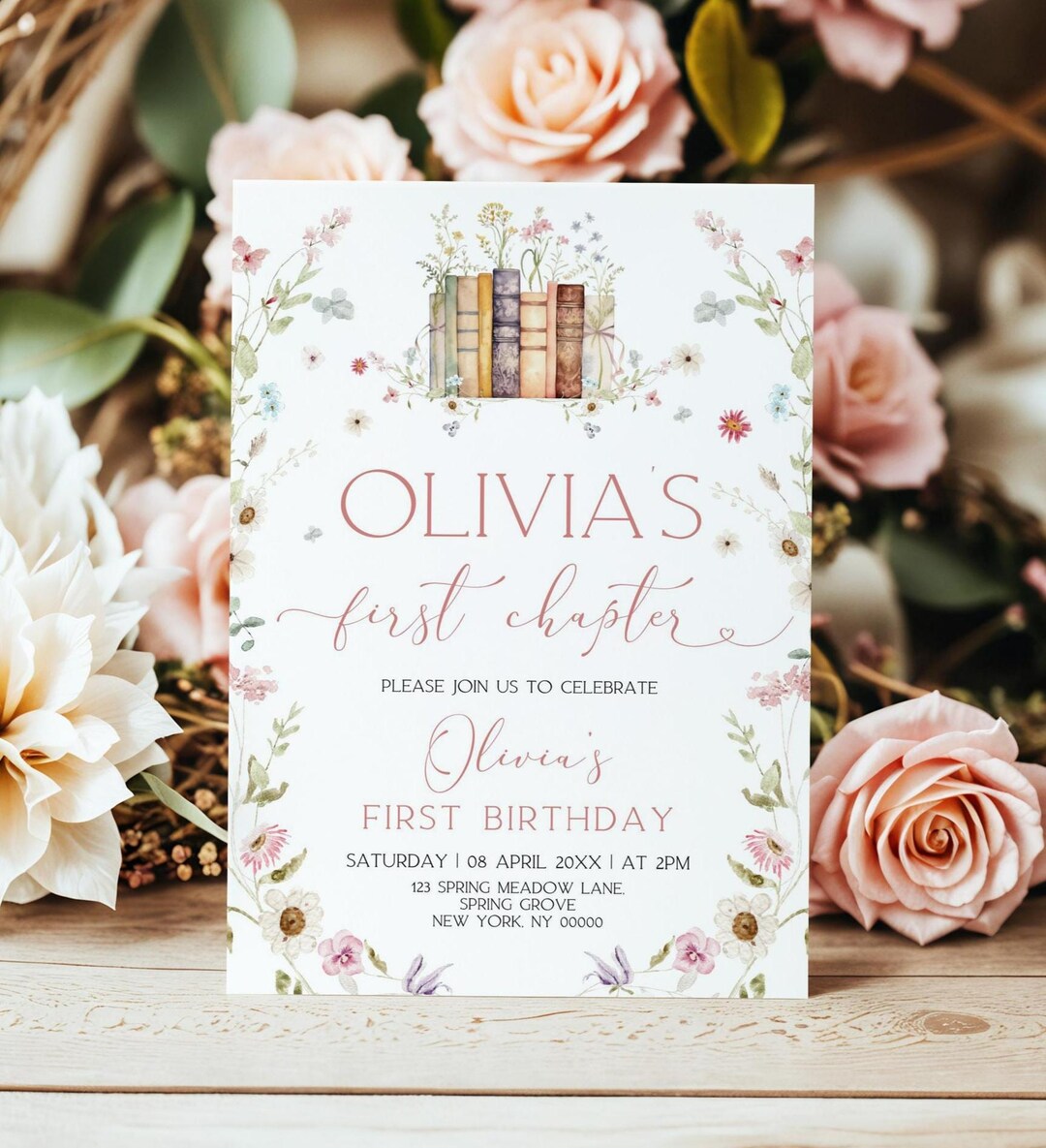 First Chapter Birthday Invitation, One for the Books Birthday Invite ...