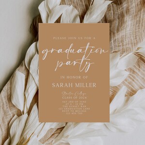 Orange Graduation Party Invite, Graduation Invitation, High School Graduation, College Grad, Graduation Party Invite, Orange Grad, Template