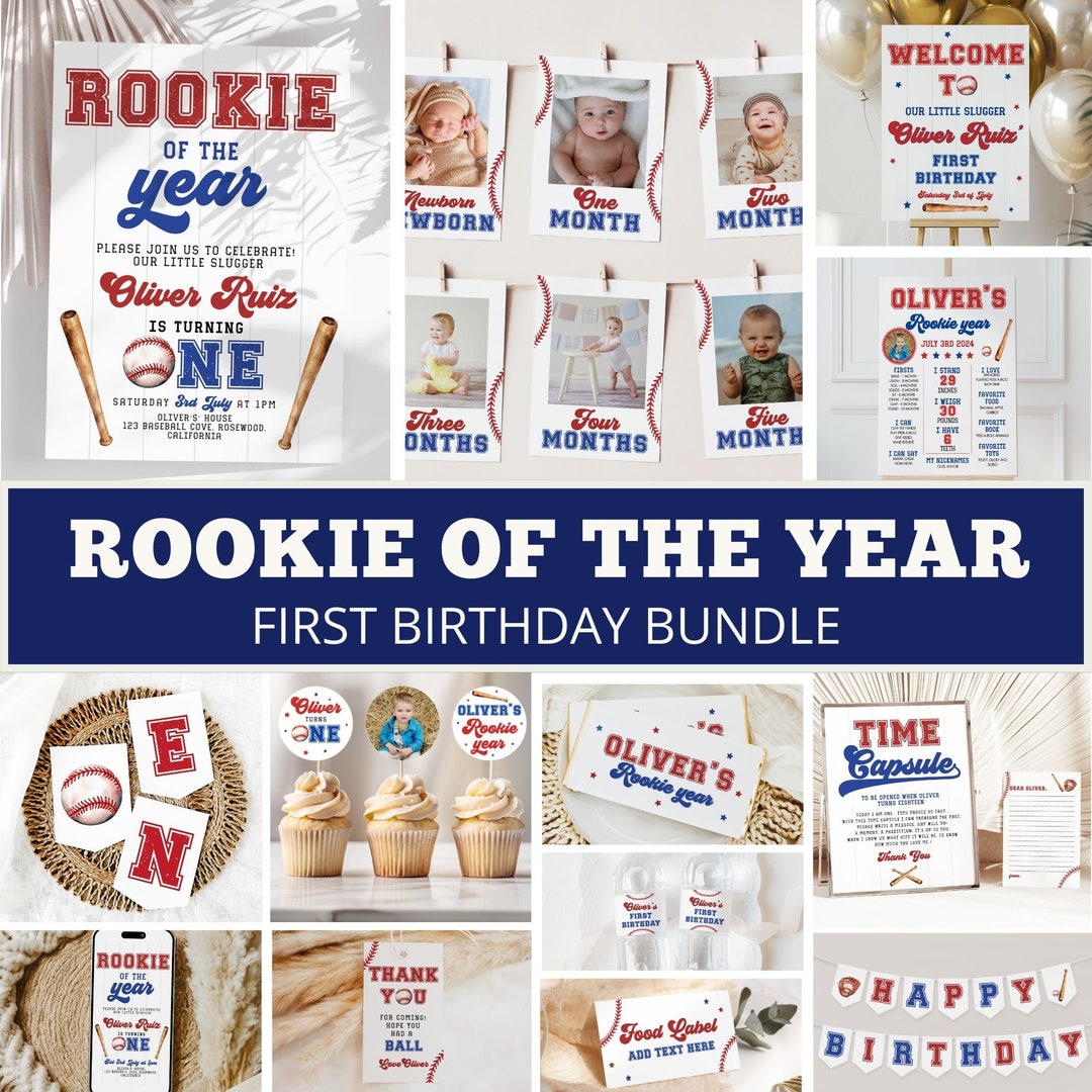Rookie of the Year Birthday Bundle, Rookie 1st Birthday Bundle ...