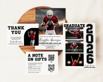 Klasse von 2026 Graduierung Party Einladung, Graduierung Set, Graduierung Bekanntgabe, Modern, Minimal, College Fund, Thank, Canva Template