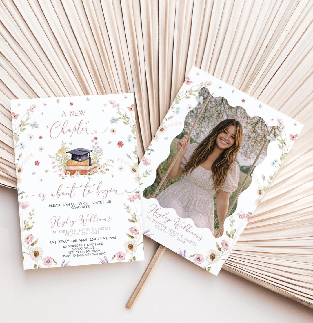 A New Chapter Begins Graduation Party Invitation, Announcement ...