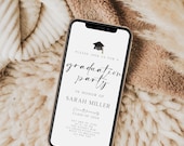 Graduation Party Evite, Grad Party Invite, Grad Party Invitation, Digital Invitation, SMS grad invitation, Editable Template