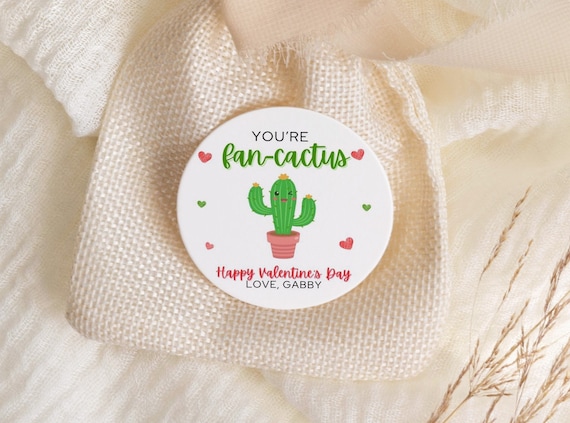 Fcher-Kaktus Valentine Tag, Tween Valentine, Small Business Valentine Tag  druckbar, Canva Vorlage, Kaktus Valentine Tag, druckbar - Etsy sterreich