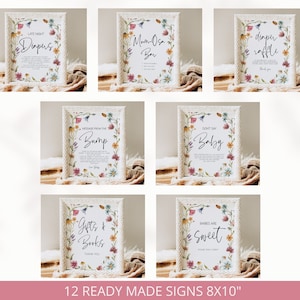 Wildflower babyshower uitnodigingsbundel, baby in bloei babyshower bundel, baby in bloei uitnodigen, wilde bloemen babyshower decor, uitnodiging afbeelding 5