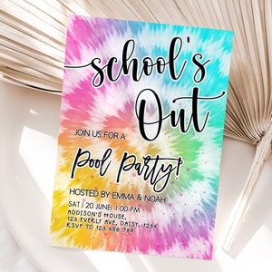 Pool Party Invitation, Pool Birthday Invitation, Pool Birthday Party Invitation, Summer Party Invitation, School&#39;s Out Party Invitation