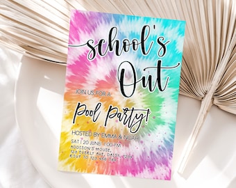 Pool Party Invitation, Pool Birthday Invitation, Pool Birthday Party Invitation, Summer Party Invitation, School's Out Party Invitation