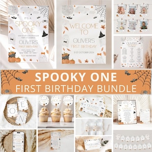 Pacchetto di inviti per il primo compleanno Spooky One, Pacchetto di inviti per il primo compleanno Spooky One, Invito per il primo compleanno di Halloween, Decorazione per il compleanno di Halloween, Modello
