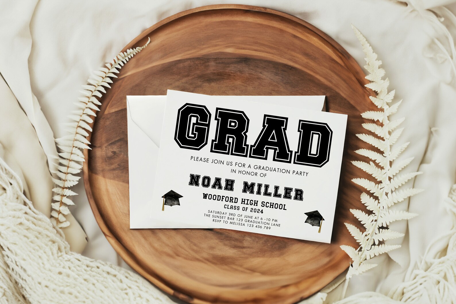 Guy Graduation Invitation, Guy Graduation Announcement, Sports Grad ...