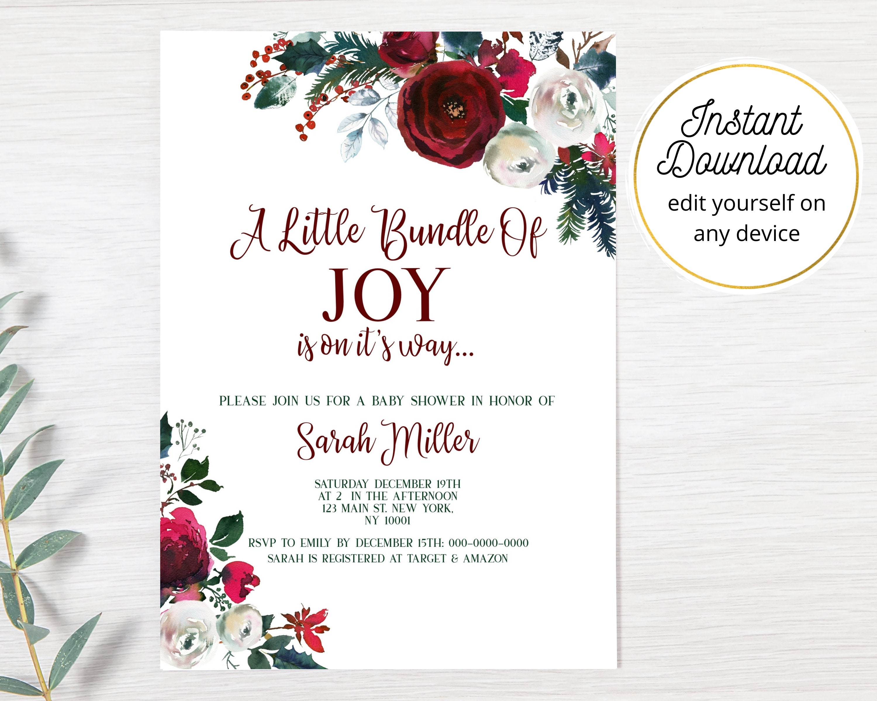 Bundle of Joy Baby Shower Invitation