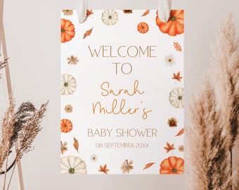 Little Pumpkin Baby Shower Welcome Sign, Pumpkin Baby Shower Decorations, Pumpkin Baby Shower Decor, Little Pumpkin Baby Shower Sign