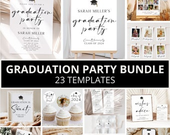 Graduation Invitation Bundle, Graduation Party Bundle, Grad Party Invite, Graduation Party Decor, High School Graduation, Template