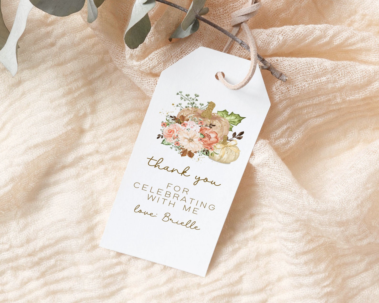 Little Pumpkin Birthday Thank You Tag Pumpkin Tag Printable - Etsy