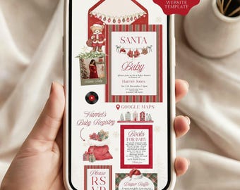 Santa Baby Shower Invitation Website, Website Template, RSVP Invitation, Christmas Digital Invite (Digital Download)