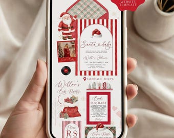 Santa Baby Shower Invitation Website, Website Template, RSVP Invitation, Christmas Digital Invite (Digital Download)