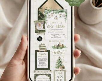 Baby It's Cold Outside Baby Shower Invitation Website, Website Template, RSVP Invitation, Christmas Digital Invite (Digital Download)