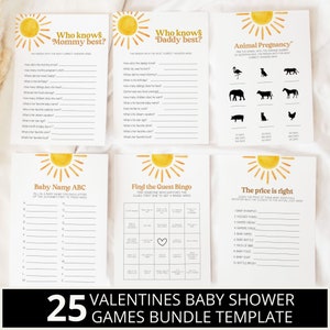 Here Comes the Son Baby Shower Games Bundle, 25 Baby Shower Games Bundle, Sun Baby Shower, Sunshine Baby Shower, Editable Games Bundle