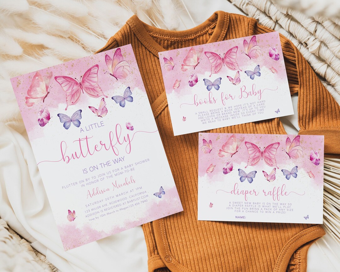 Butterfly Baby Shower Invitation, Baby Shower Invites Butterfly, Baby ...