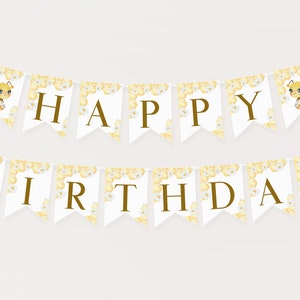 1st Bee Day Banner, Bee Day Happy Birthday Banner, 1st Bee Day Decor, Bee Birthday Decoration, Instant Download Template