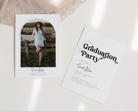 Graduation Party Invitation, Graduation Invitation Template, Graduation Announcement, Graduation invitation, With Photo, Editable Template