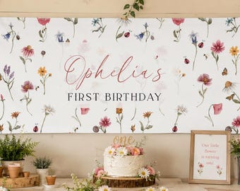One Cute Bug Birthday Banner Template, Canva Template, 6x2ft, Love Bug Birthday