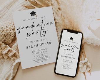 Graduation Party Invitation, Graduation Invitation Template, high School Graduation, Graduation Party Invite, Editable Template