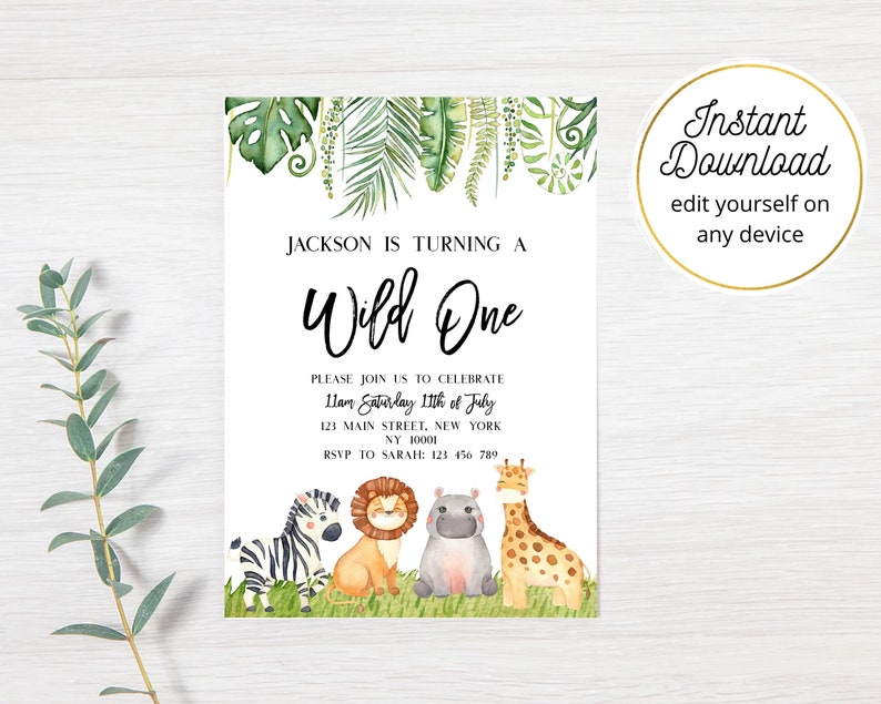 Wild One Invitation Boy Wild One Birthday Invitation Boy Etsy