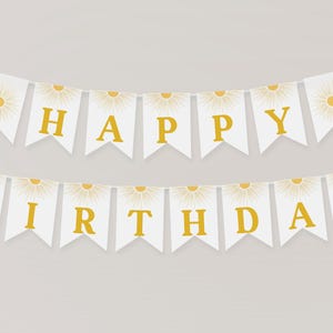 First Trip Around the Sun Happy Birthday Banner Printable, Sun 1st Birthday Decorations, Sun Birthday Decor, First Trip Around the Sun