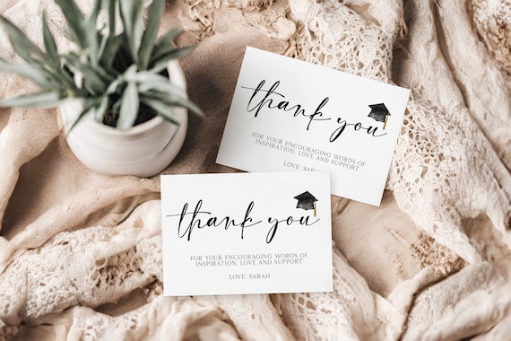Graduation Thank You Card, Grad Party Thank You Card, Grad Thank You Card,  Editable Template - Etsy