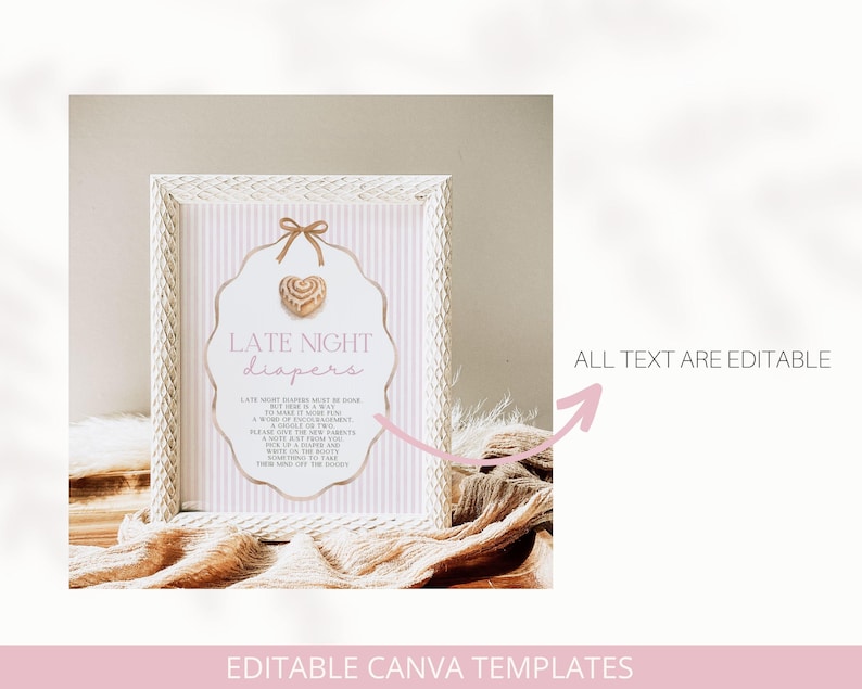 Rosa bulle i ugnen babyshowerpaket, randigt, bulltema, duschdekorationer, flickabebis bild 7